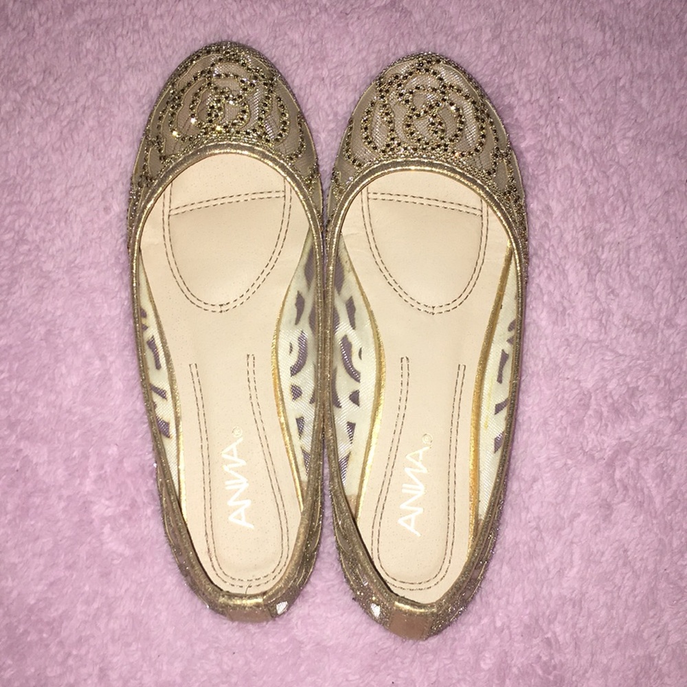 Gold Rhinestone Flats